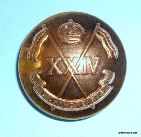 24th Lancers Officer's Large Gilt Button - 1970's reproduction