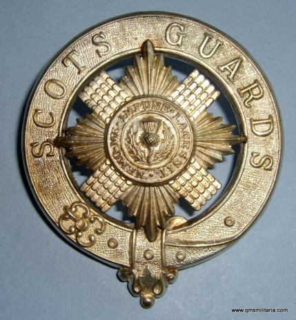 Large Frosted Silver Plated Scots Guards Piper 's Glengarry Badge