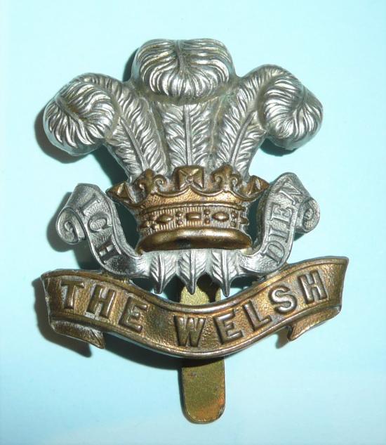 WW1 The Welsh Regiment Bi-Metal Cap Badge