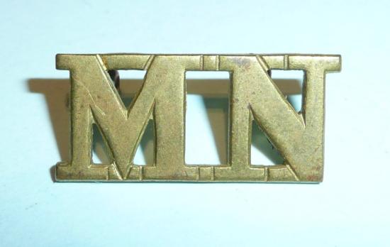Merchant Navy 'MN' Sea Training School Brass Shoulder Title