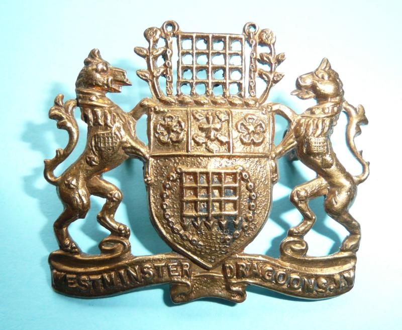 Westminster Dragoons Imperial Yeomanry Gilt Brass Cap Badge