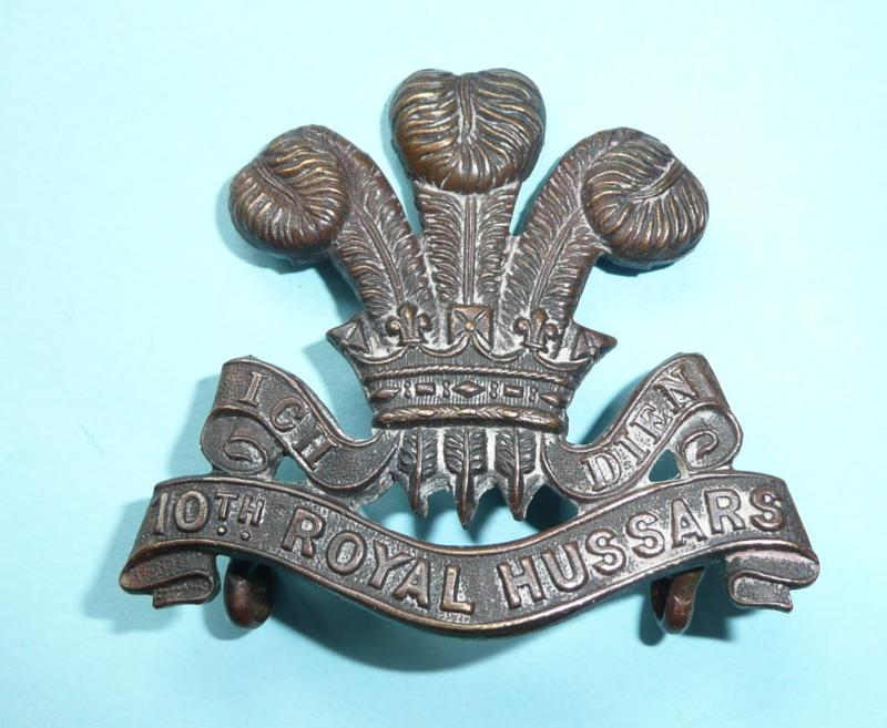 The 10th Royal Hussars (Prince of Wales's Own) Officer's OSD Full Size Bronze Cap Badge