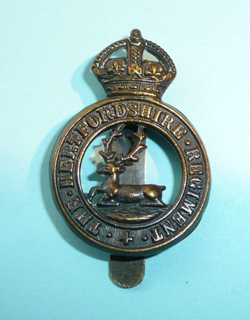Hertfordshire Regiment Blackened Cap Badge - St Albans School OTC?