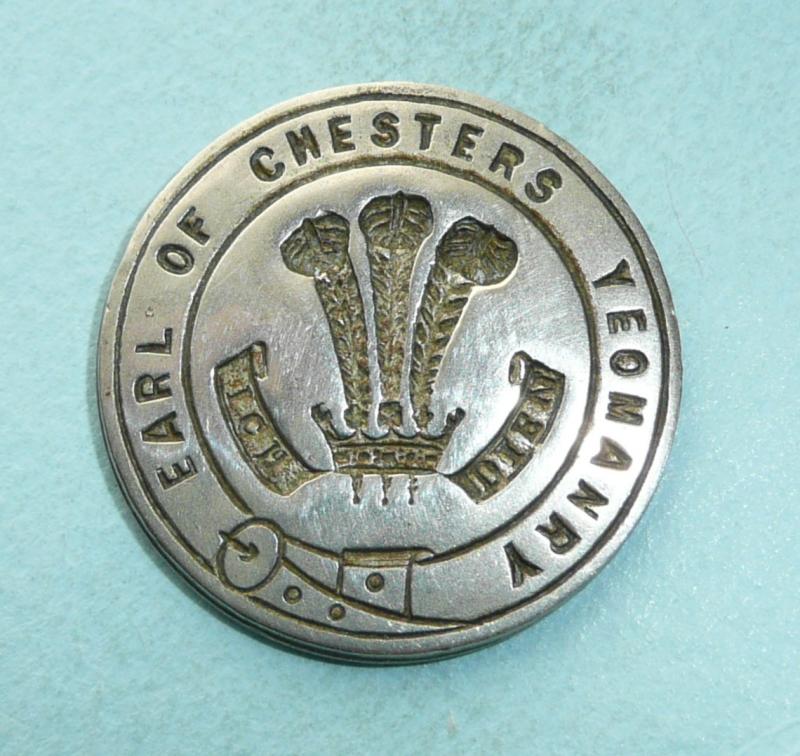 Cheshire Yeomanry (Earl of Chester's) Large Pattern Flat White Metal Button