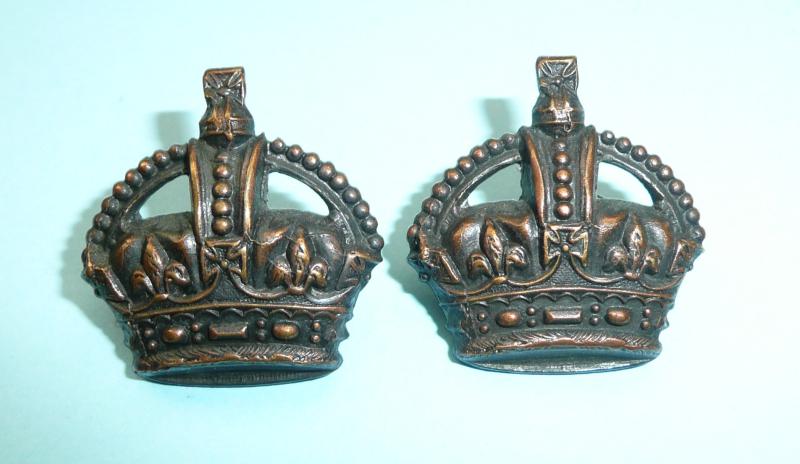 British Army Major's Pair of OSD Bronze Rank Crowns, King's Crown