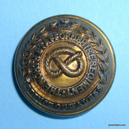 North Staffordshire Regt Officers Large Gilt Button ( 64th & 98th Foot)