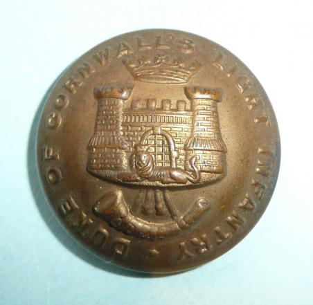 The Duke of Cornwalls Light Infantry Officers Large Brass Button ( 32nd & 46th Foot)