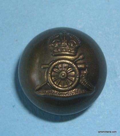 Royal Artillery Brass Ball Button, Kings Crown