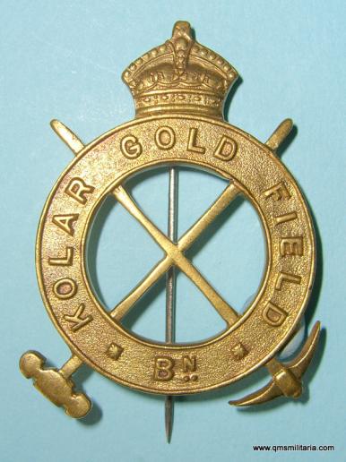 Scarce Officer's Pagri Headdress Badge Kolar Gold Fields Battalion, AFI Indian Army, pre 1947