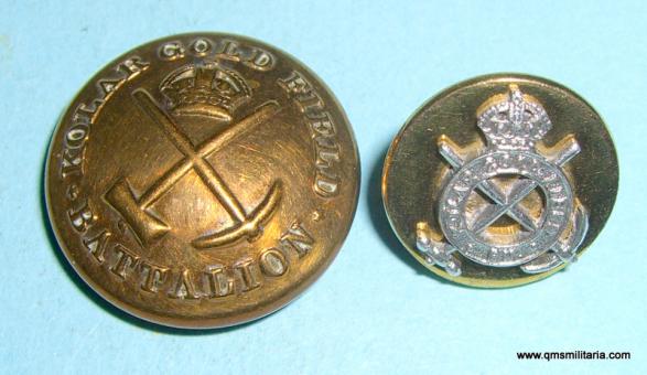 Scarce Kolar Gold Field Battalion Officers Buttons