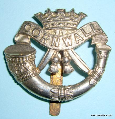 Duke of Cornwall's Light infantry Cap Badge - Slider stamped with Regimental Number