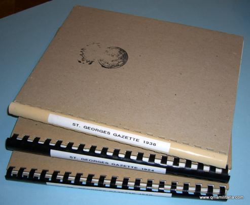 Three Spiral Bound photocopies of St George 's Gazette for 1924, 1938 and 1940  Annual bound volumes - Northumberland Fusiliers