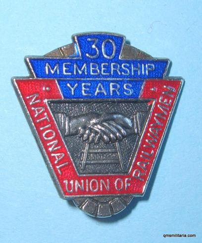 National Union of Railwaymen - 30 years membership pin badge
