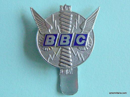 Scarce WW2 era BBC Chrome and Enamel Cap Badge