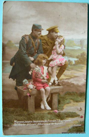 WW1 Patriotic Postcard  - the Entente Cordiale