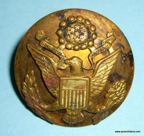 United States ( USA ) Army Officer's Gilt and Silvered Cap Badge