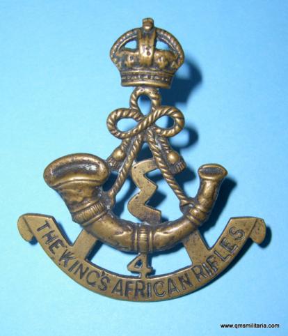 4th ( Uganda ) Battalion King's African Rifles ( KAR ) Officer's OSD Cap Badge, pre 1930
