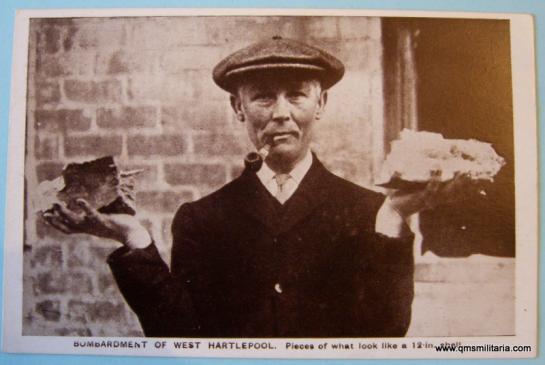 WW1 Postcard Bombardment of West Hartlepool by German Fleet 1914