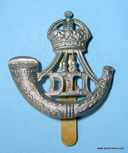 Durham Light Infantry ( DLI ) Small Pattern White metal Beret badge , pre 1952