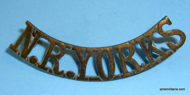 Scarce North Riding of Yorks Police Force Brass Shoulder Title