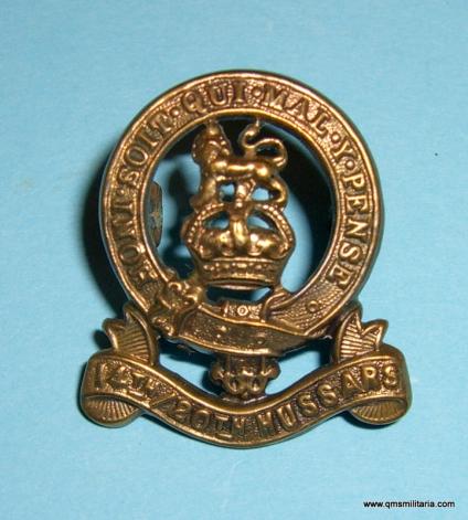 14th / 20th Hussars brass collar badge