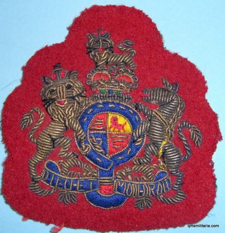 Warrant Officers No 1 Dress Royal Crest Sleeve Badge, post 1953