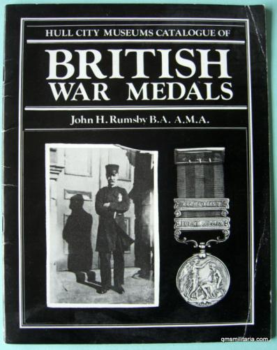 Hull City Museums Catalogue of British War Medals Specialist Book