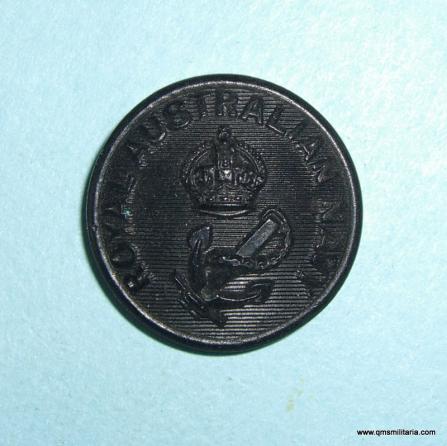 Royal Australian Navy ( RAN ) Black Other Ranks Large Pattern Button, King's Crown