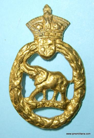 South African Native Labour Corps NEAS Cast Gilt  Cap badge with flat topped crown