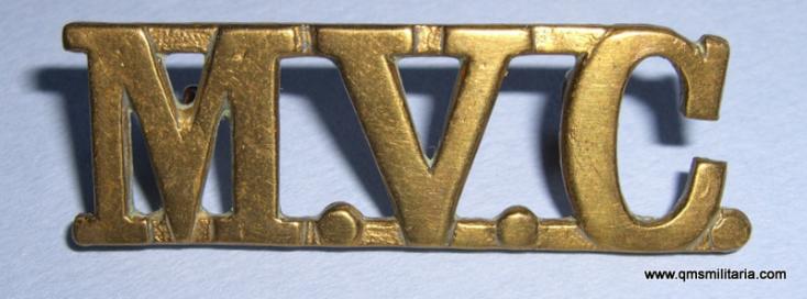 Malacca Volunteer Corps Brass Shoulder Title