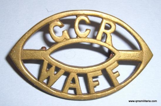 Scarce Gold Coast Regiment West African Frontier Force ( GCR WAFF ) Brass Shoulder Title