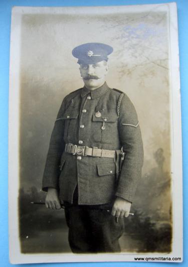 WW1 era original postcard Devonshire Regiment Volunteer / Territorial Battalion