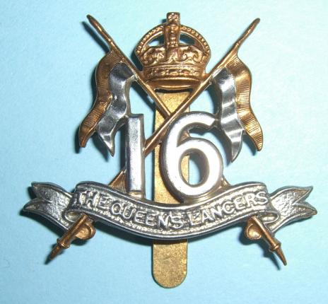 16th ( The Queen's ) Lancers Other Ranks Bi-metal Cap Badge - Firmin
