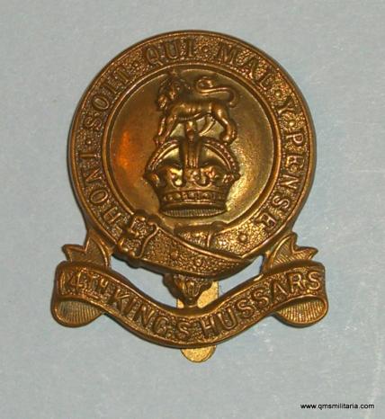 14th ( King's ) Hussars Other Ranks Brass Cap Badge ( 2nd Type )