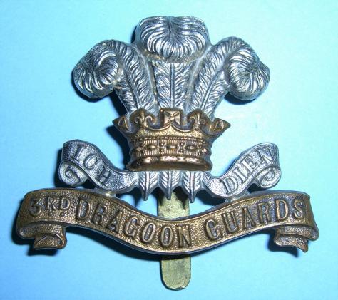 3rd ( Prince of Wales's ) Dragoon Guards Other Ranks Bi-metal Cap Badge ( Type 1 - Flat Topped 3)