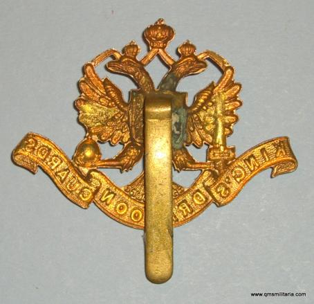 1st ( King's ) Dragoon Guards Other Ranks Brass Cap Badge - pre 1915 pattern (Type 1)