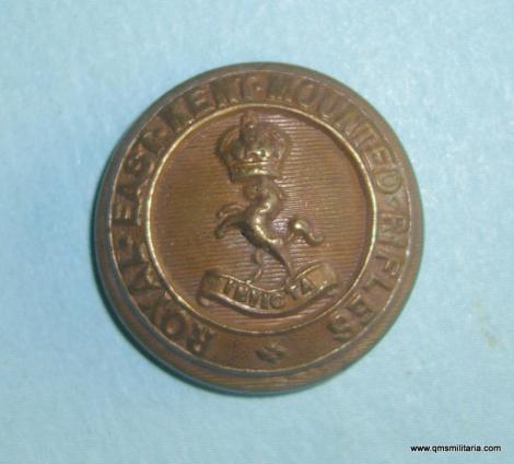 Royal East Kent Mounted Rifles ( Yeomanry ) Officers Medium Pattern Brass Button