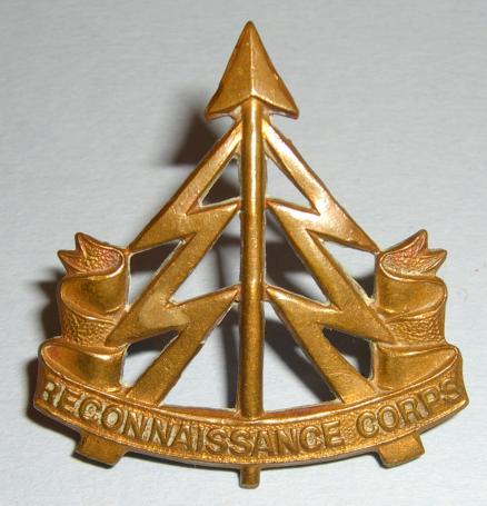 WW2 RECCE Reconnaissance Corps Brass Cap Badge