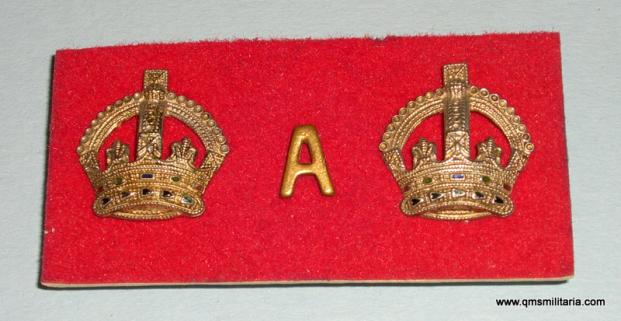 Matched Frosted Silver & Enamel Rank Crowns for the Rank of Major with a single Gilt A for Aide-de-Camp