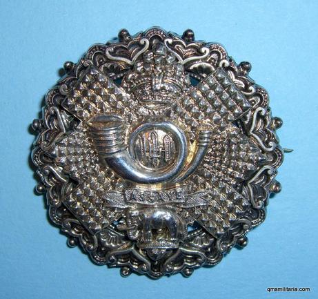 Scarce Victorian H/M Silver ( 1891 ) Sweetheart Brooch to Highland Light Infantry ( HLI )