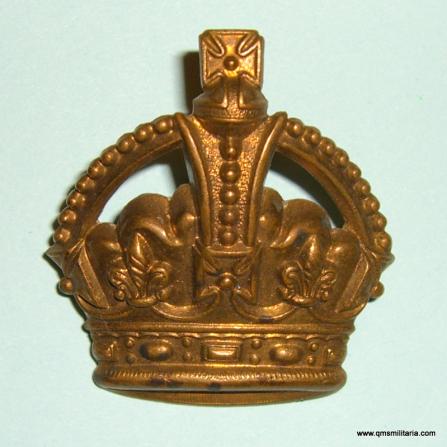 Large Pattern Warrant Officer Class III King's Crown Brass Rank Crown, pre 1953