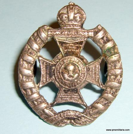 The Rifle Brigade Prince Consort's Own Field Service Cap White Metal Badge, theatre made