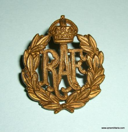 Royal Air Force ( RAF ) small gilding metal collar badge - scarce, worn only briefly in the 1920s