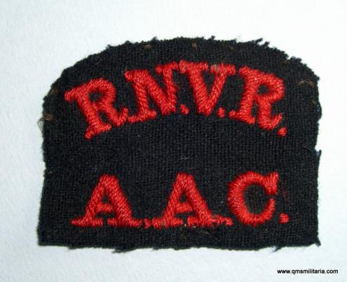 Rare RNVR / AAC WW1 Cloth Shoulder Title, 1914 - 1916 only