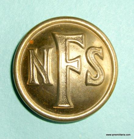 WW2 Home Front  - National Fire Service ( NFS ) Large Pattern White Metal Button