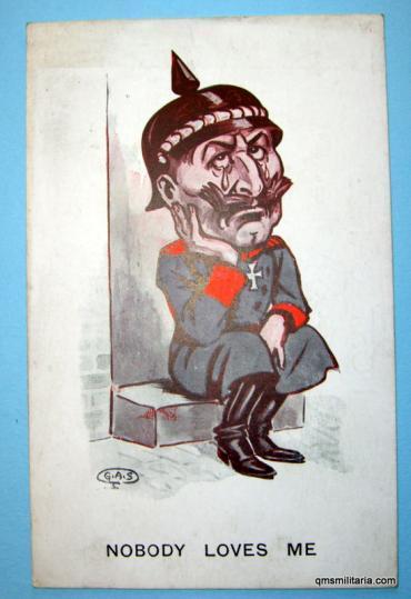 WW1 Original Propaganda Comic Art Postcard - Nobody Loves Me