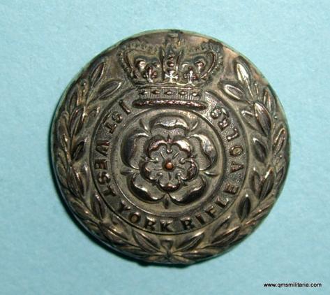 1st ( York ) West York Rifle Volunteers Victorian Officer's silver plated tunic button