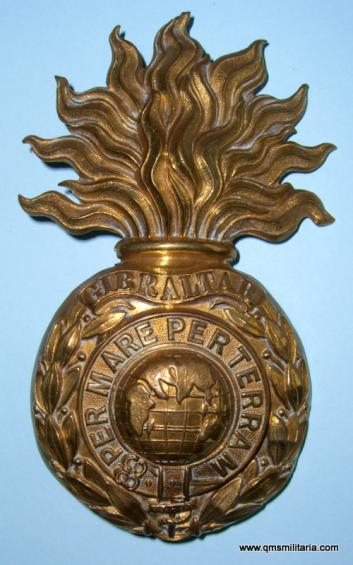  Royal Marine Artillery ( RMA ) Other Ranks large brass helmet plate, circa 1878-1905