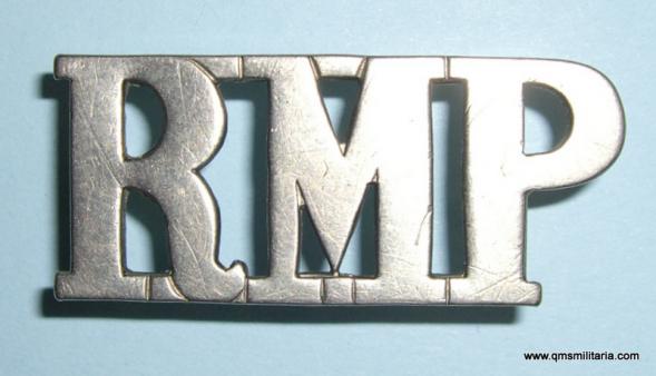 RMP Royal Marine Police large white metal shoulder title