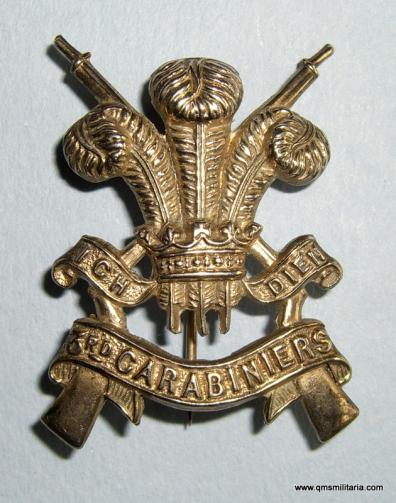 3rd Carabiniers ( Prince of Wales's Dragoon Guards ) White Metal Sweetheart Pin Brooch Badge